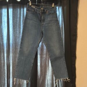 LEVIS Blue Frayed Hem Jeans